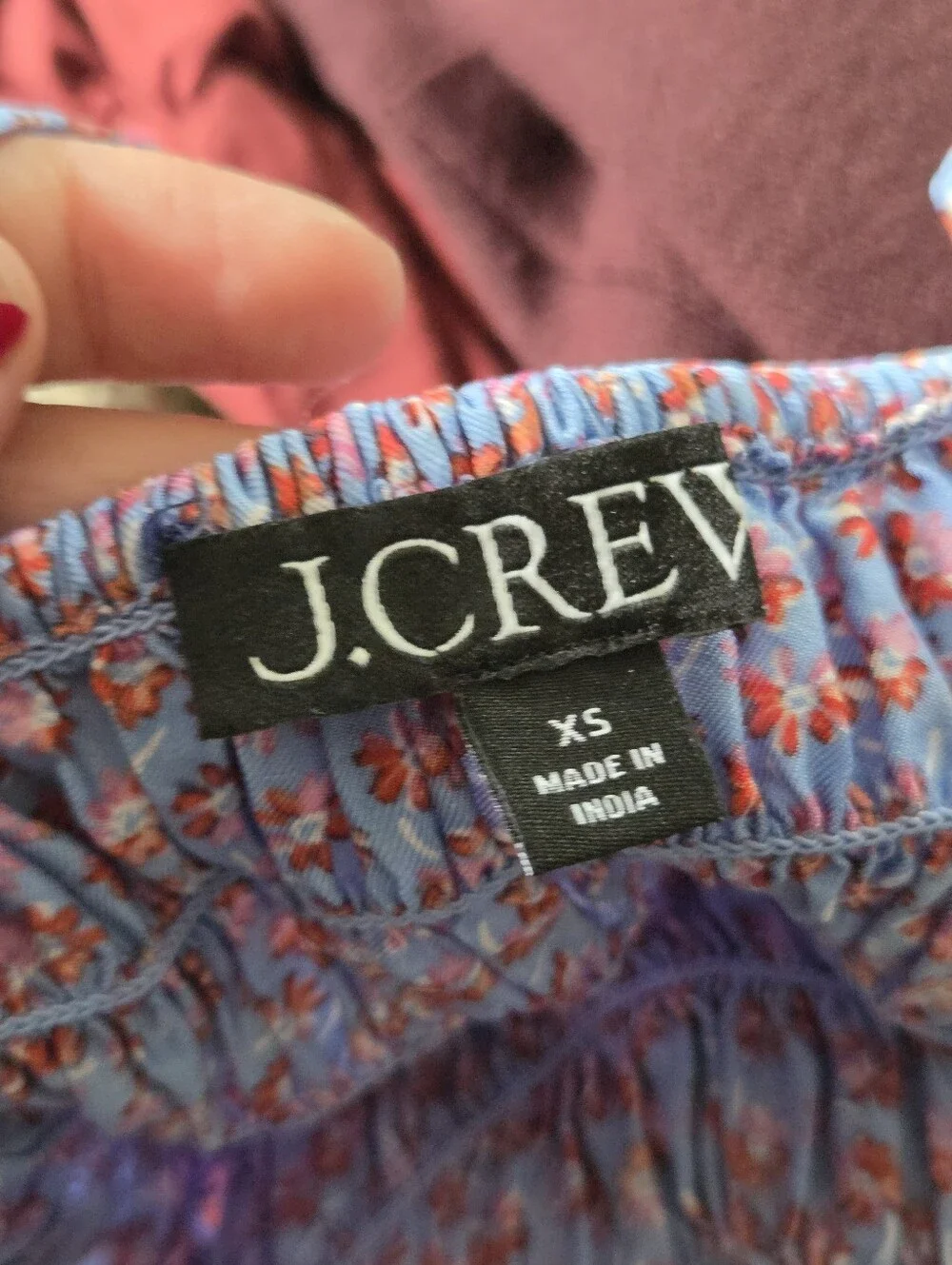 J.Crew Purple Smocked Sundress with Floral Print